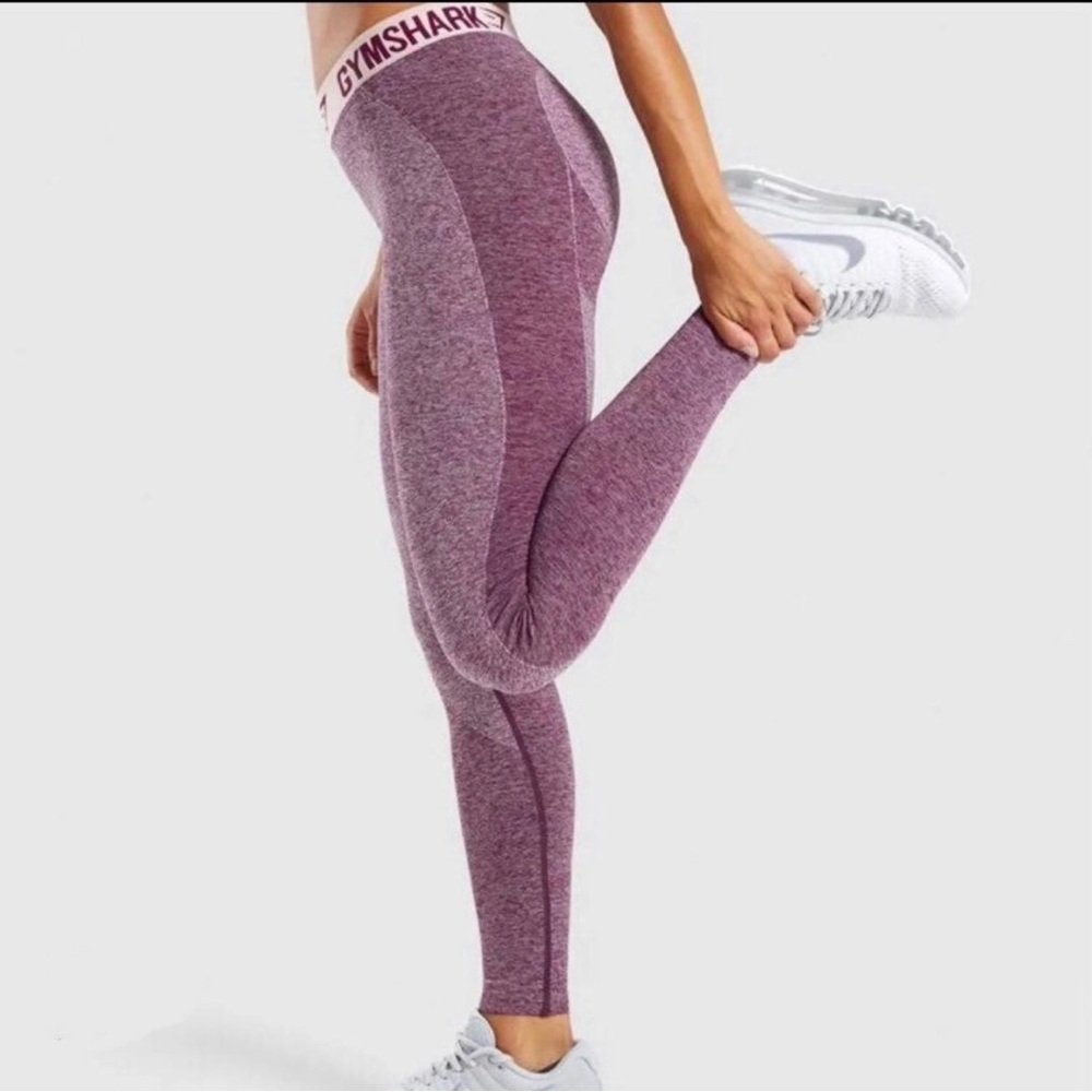 Gymshark Flex full length leggings in Dark Ruby Marl/Blush Nude